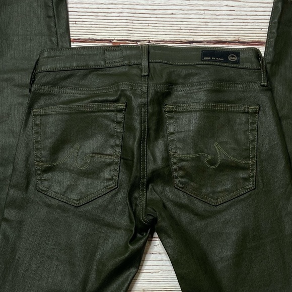 AG Jeans The Absolute Legging Extreme Skinny Jeans In Waxed Olive Green Sz 25 26 - Picture 8 of 11